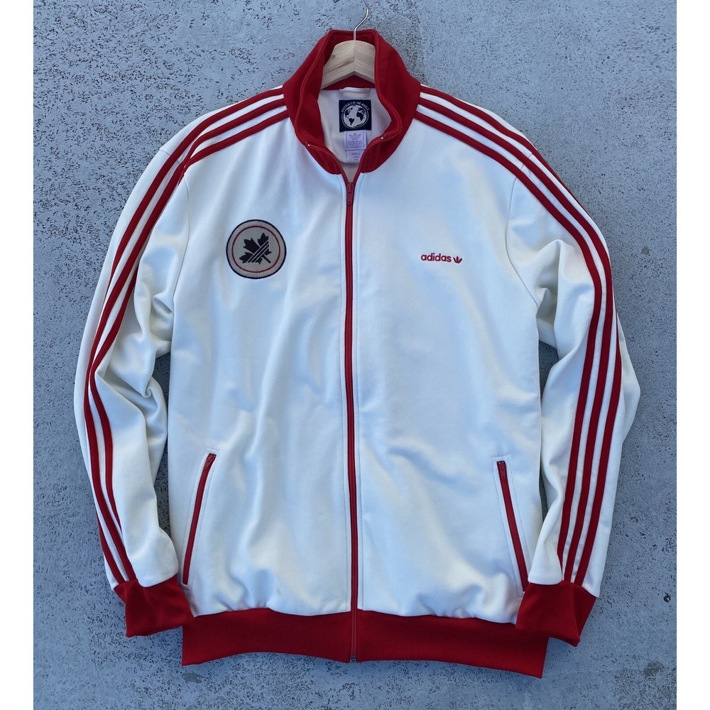 Adidas Materials of the World 2007 Canada Track Top Men Jacket White Red Sz‎ 2XL